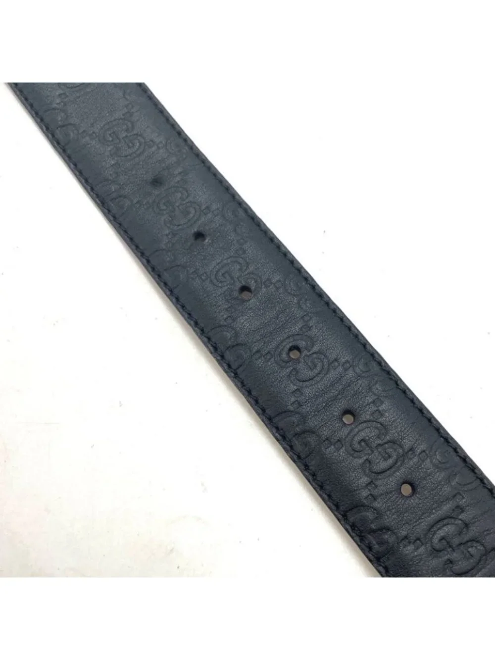 Gucci Interlocking Buckle Guccissima Leather Belt Black - Picture 5 of 16